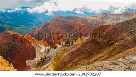 Afternoon Clouds Gathering Over Chessman Ridge and The Amphitheater From The Chessman Ridge Overlook, Cedar Breaks National Monument, Utah, USA Royalty-Free Stock Photo #2343982207