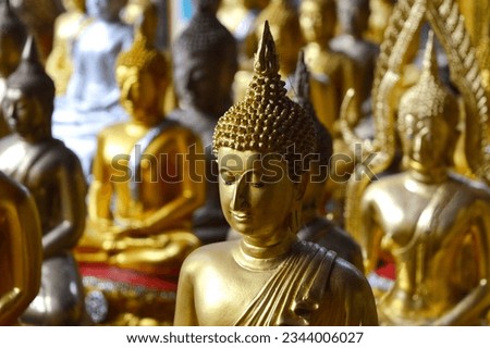 Buddhism statue Sculpture, architecture and symbols of Buddhism, South East Asia at Chiangmai, Thailand.