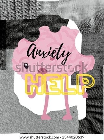 Brain ask help for anxiety with abstract background