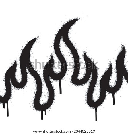 Spray Painted Graffiti Fire flame icon Sprayed isolated with a white background. graffiti Fire flame icon with over spray in black over 