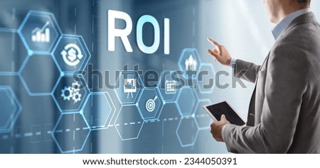 Roi Return On Investment Business Technology Analysis Finance Concept Royalty-Free Stock Photo #2344050391