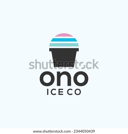 Shaved ice logo design vector silhouette illustration