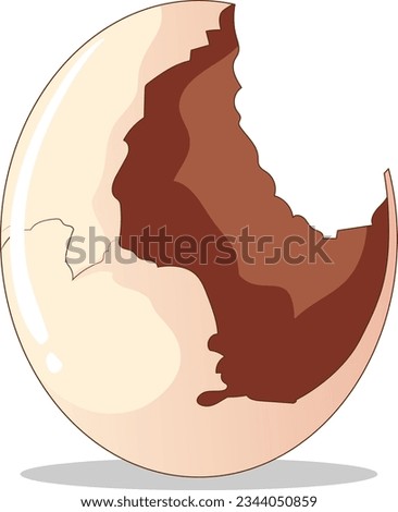 Isolated egg hatched cartoon illustration