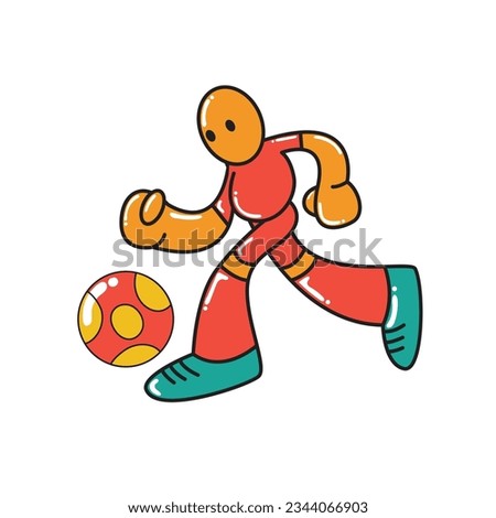 Soccer player soccer isolated character set and modern football and soccer set. vector illustration