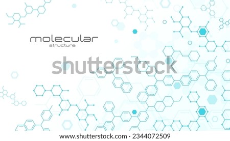 Molecule background, science molecular structure and genetics biotechnology medicine vector pattern. Gene engineering, genetic medical technology, biology and molecular medicine research background Royalty-Free Stock Photo #2344072509