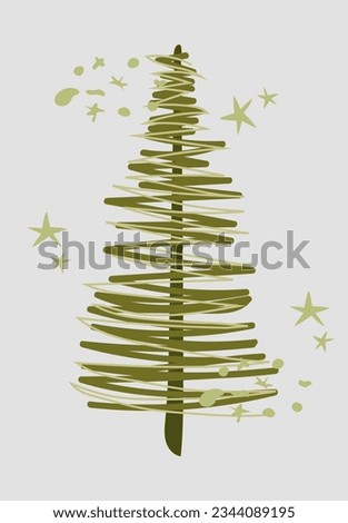 Christmas tree, winter backdrop with abstract fir. Seasonal poster with holiday symbols. Colorful Christmas tree Perfect for web, banner, card. Vector.