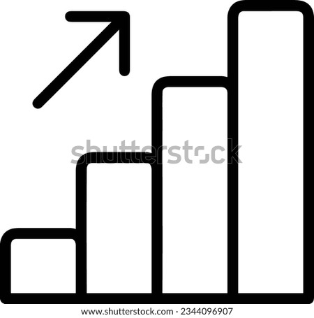 Growth business icon symbol vector image. Illustration of the progress outline infographic strategy  development design image. EPS 10