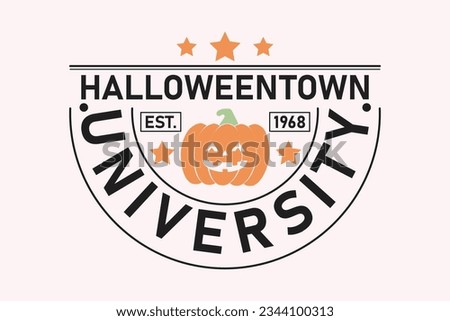 Halloweentown University funny cute typography t shirt design vector Print Template