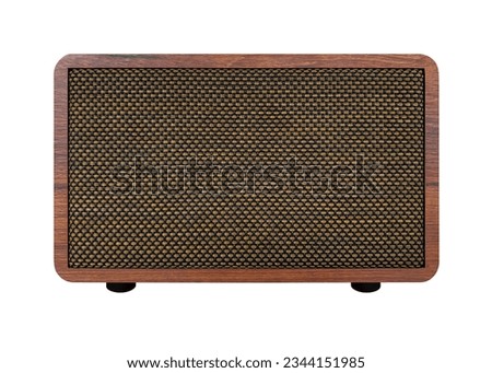 wooden  speaker vintage style design isolated on white background