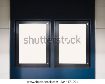 Mock up Poster frame with on wall Movie theatre mock up board