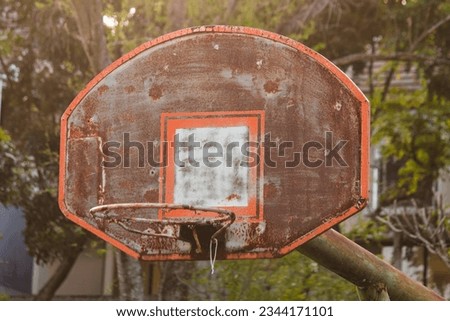 Basketball Hoop in a Residence Complex with Nature Background, at Taman Dayu Pandaan, Pasuruan, East Java, Indonesia.