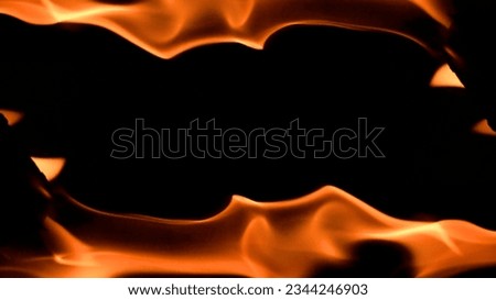 fire background burning flame frame on a black background