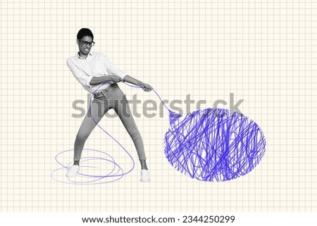 Abstract collage of young hardworking business person transgender drag painted chatterbox textbox isolated on plaid sheet page background