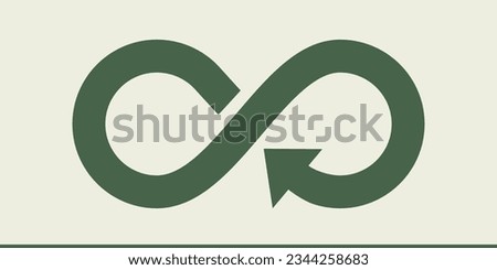 circular economy icon circular arrow process symbol endless loop logo concept of environmentally responsible green corporate industrial business, recycling. vector graphic illustration Royalty-Free Stock Photo #2344258683