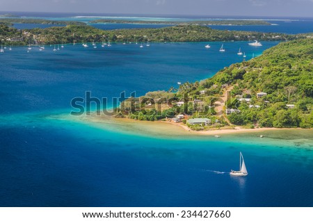Kingdom of Tonga viewed from above Royalty-Free Stock Photo #234427660