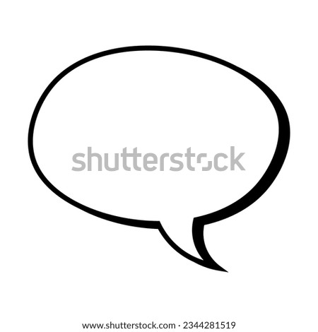 Speech bubble, speech balloon, chat bubble line art vector icon Royalty-Free Stock Photo #2344281519