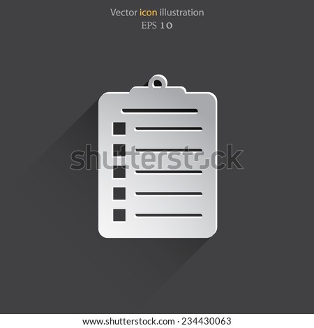 Vector clipboard web icon. Eps10.