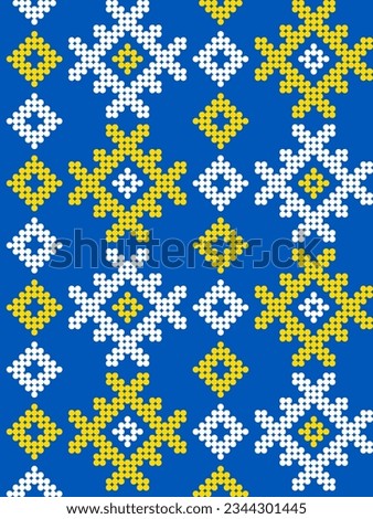 Vector illustration of Ukrainian ornament in stylized style, identity, vyshyvanka, embroidery for print clothes, websites, banners. Background. Seamless pattern