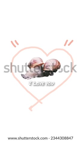 Love, romance, world pink, me and you, snail world, animal world cute, stable love, image Background, art, imagination