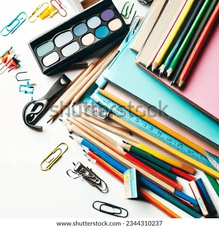 illustration of teaching materials, school supplies and things