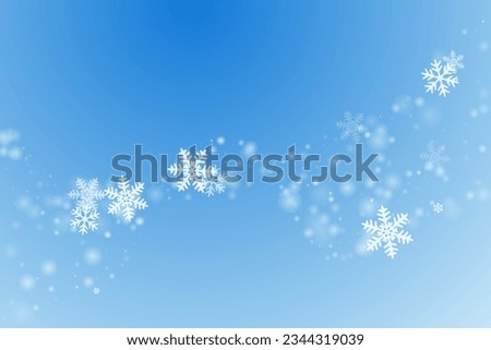 Tiny flying snowflakes pattern. Snowstorm dust freeze particles. Snowfall weather white blue design. Swirling snowflakes january texture. Snow hurricane scenery. Royalty-Free Stock Photo #2344319039