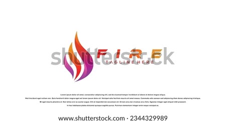 Creatife and simple fire logo design with modern concept| blue fire| premium vector
