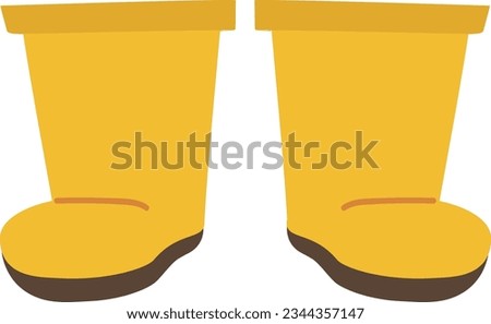 yellow galoshes of for work in the garden and field or agriculture in a cute flat hand-drawn style
