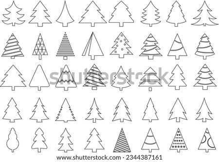 Christmas tree line icon vector