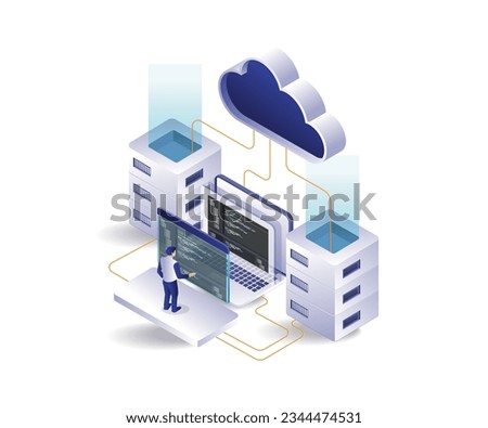 Analyzing language data for cloud server hosting programs Royalty-Free Stock Photo #2344474531