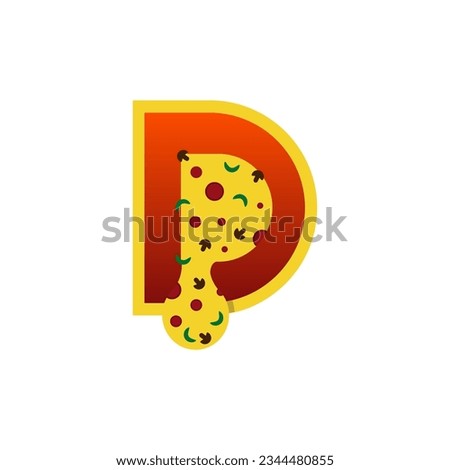Letter D pizza logo design concept, isolated on white background. Suitable for businesses engaged in the food and beverage sector.
