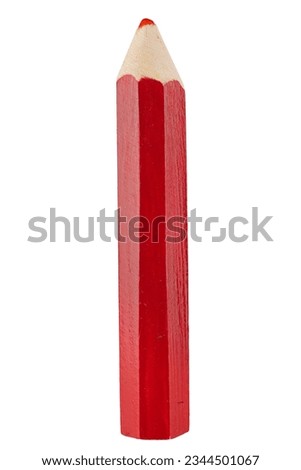 Big red pencil isolated on white background