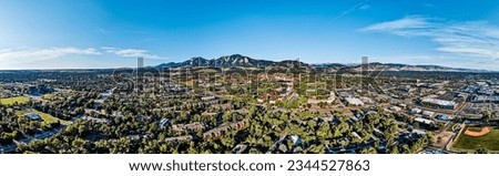 Boulder Colorado panorama as viewed from above Royalty-Free Stock Photo #2344527863