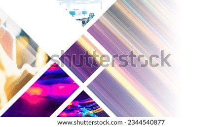 collage of various blurry abstract images as business technology background or presentation slide cover with copy space for headline