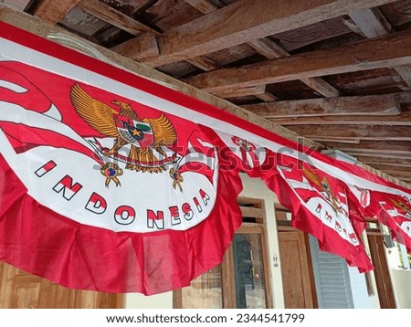 Roof of house in Indonesia were decorated with red and white flags to celebrate Indonesia's 76th independence