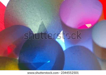Flat lay of colorful Rainbow circles with bright light back ground 