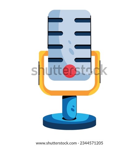 Get this flat icon of recording mic 