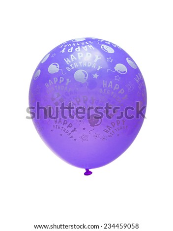 Purple balloon birthday isolated