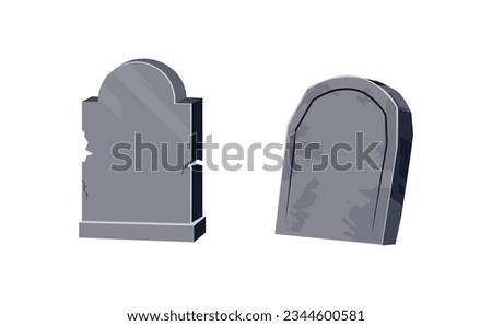 cemetery tombstone element, grave sign of the dead. horror and spooky concept. 3d tombstone Royalty-Free Stock Photo #2344600581