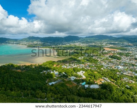 Aerial view of beautiful sea in summer season landscape view sea background,Phuket island Thailand