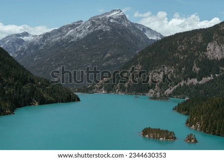 Summer at Lake Diablo in North Cascades National Park in Washington Royalty-Free Stock Photo #2344630353