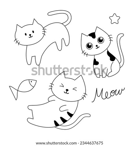 Cute cat cartoon for illustration, kids, element