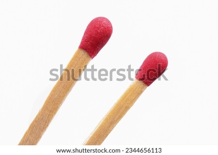 Close up of new matchsticks isolated on white background. match on white background Royalty-Free Stock Photo #2344656113