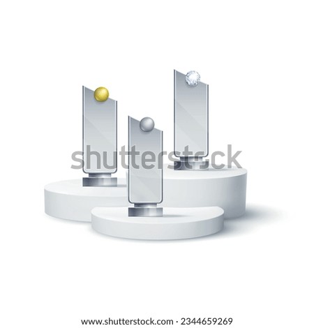Diamond, Gold and Silver Trophies design
