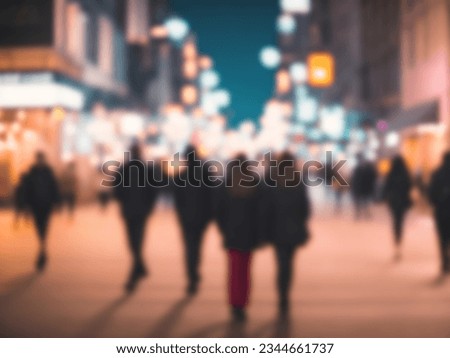 Abstract blur and defocused night street with bokeh for background usage. Vintage tone.