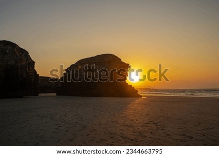 Praia das Catedrais or Cathedral beach on the atlantic coast of Galicia, Spain Royalty-Free Stock Photo #2344663795