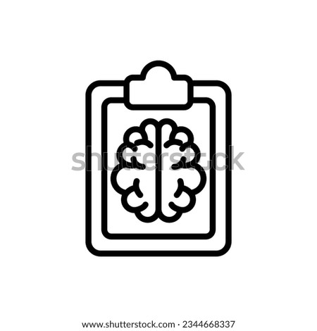 Brain Report Outline Icon Vector Illustration