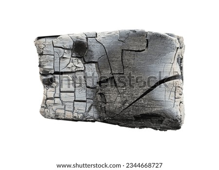 Piece of smoldering coal on white background Royalty-Free Stock Photo #2344668727