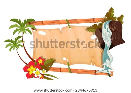 Banner for welcome to exotic countries, tropical paradises, beaches and sea resorts.