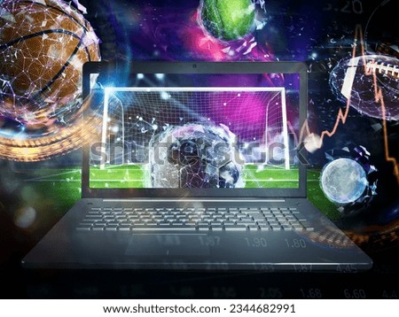 Online football bet and analytics and statistics for soccer, tennis, golf and basketball game