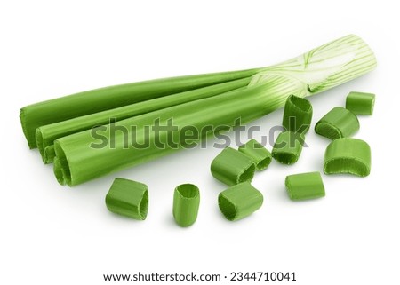 Green onion isolated on the white background with full depth of field Royalty-Free Stock Photo #2344710041